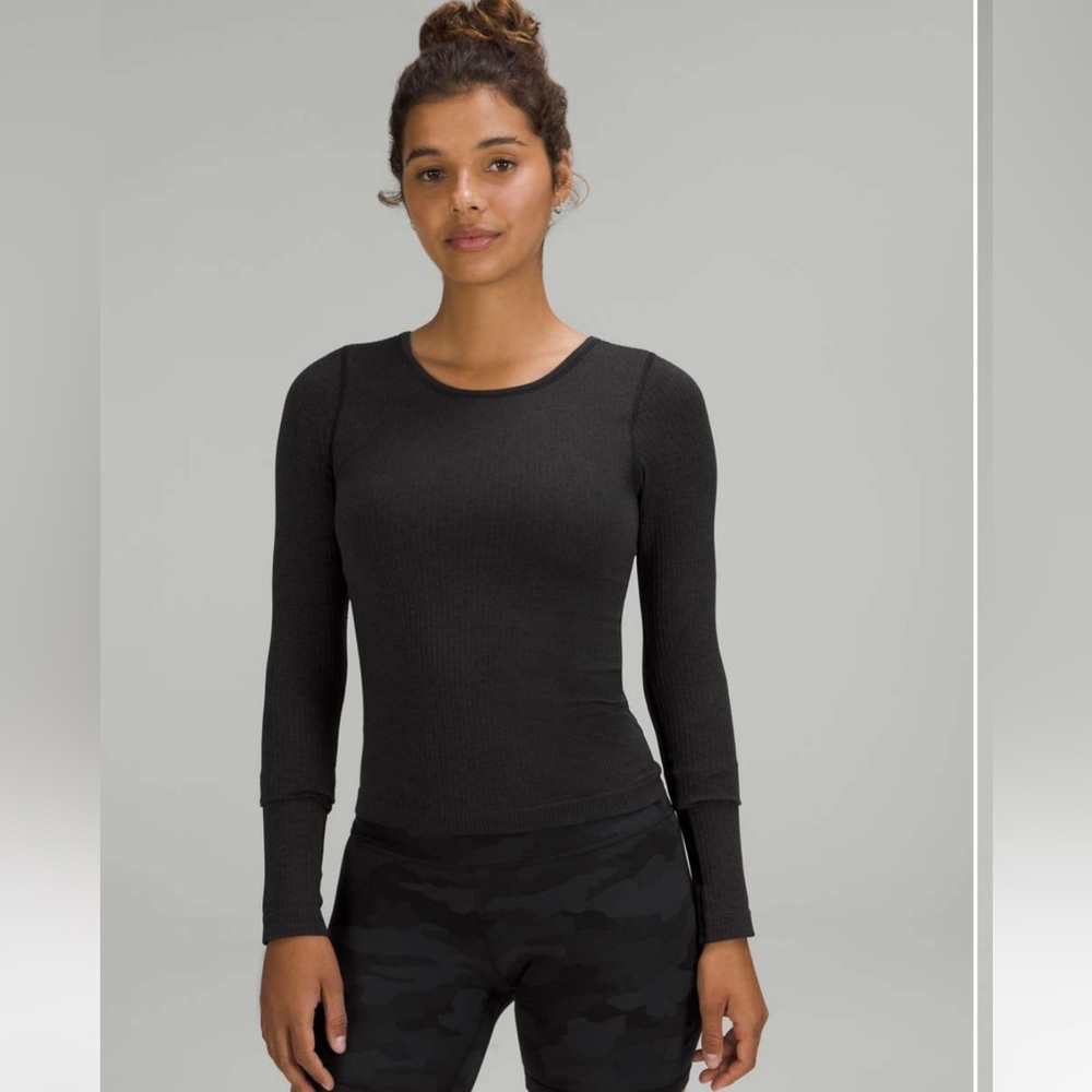 lululemon athletica Charcoal Long Sleeve Top